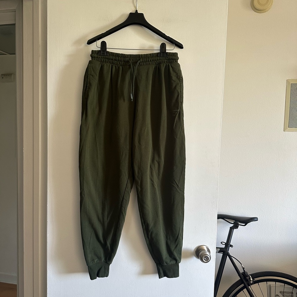 Gymshark Army Green Terry Cloth Classic Power Joggers Sweatpants size Small EUC - Picture 2 of 5